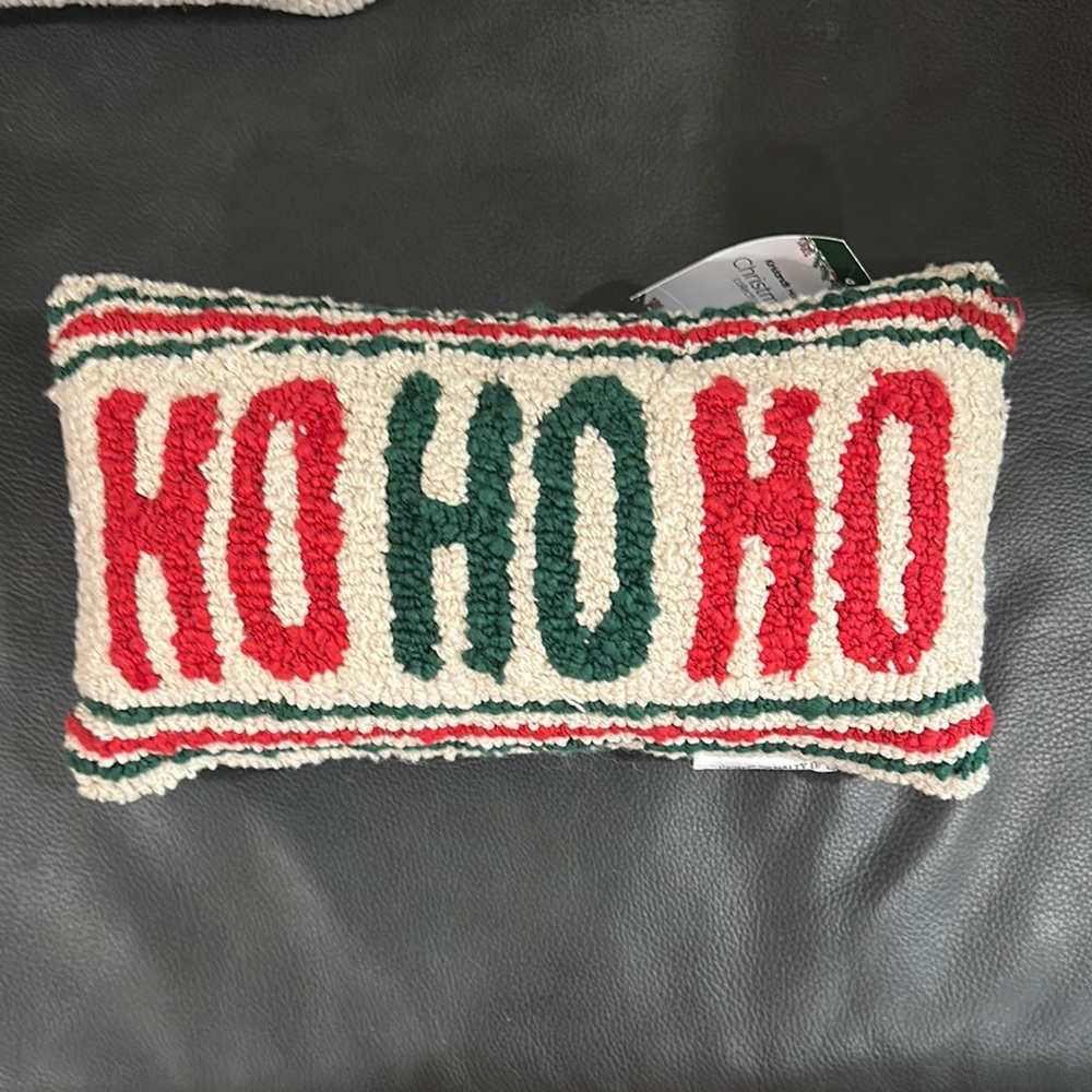 Festive 'Ho Ho Ho' Holiday Pillow